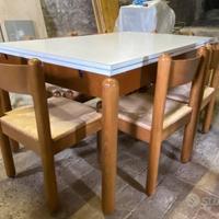 TAVOLO ALLUNGABILE e SEDIE IN PAGLIA VERA