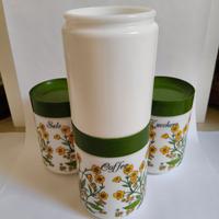 4 BARATTOLI VINTAGE CERVE zucchero sale coffee + 3