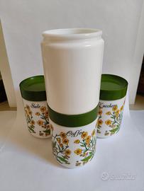 4 BARATTOLI VINTAGE CERVE zucchero sale coffee + 3