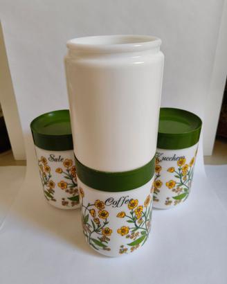 4 BARATTOLI VINTAGE CERVE zucchero sale coffee + 3