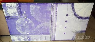 Quadro 76x142 viola, bianco e silver (argento)
