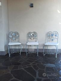 sedie antiche in ferro battuto