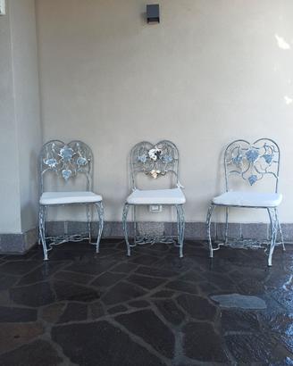 sedie antiche in ferro battuto