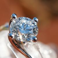 Anello Solitario Oro Bianco con Diamante Naturale