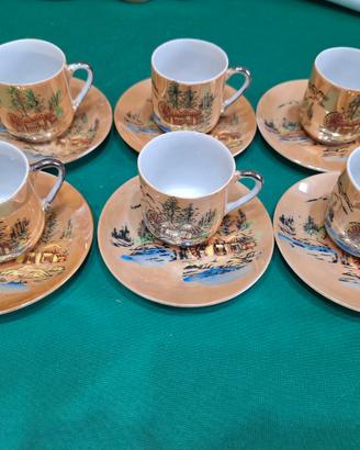 Set vintage da caffè di porcellana giapponese