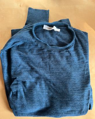 Maglione cotone conbipel blu tg s