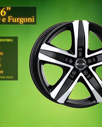 Cerchi in Lega Mak 16" per Camper e Furgoni