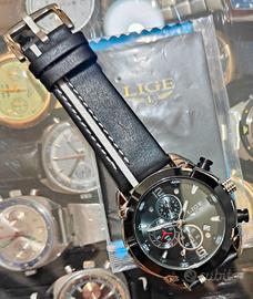 Orologio Lige Quarzo Nero e Argento