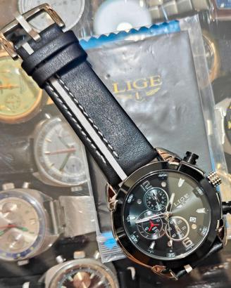 Orologio Lige Quarzo Nero e Argento