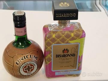 Lotto 2 Bottiglie da collezione DiSaronno e Unicum