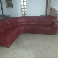 Divano ad angolo vera pelle come nuovo