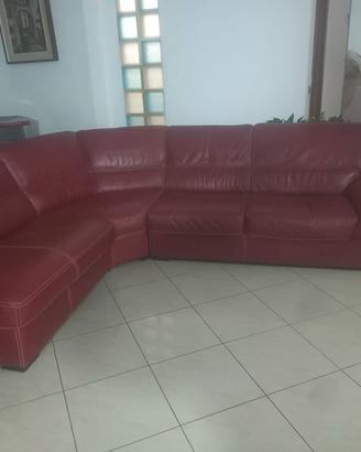 Divano ad angolo vera pelle come nuovo