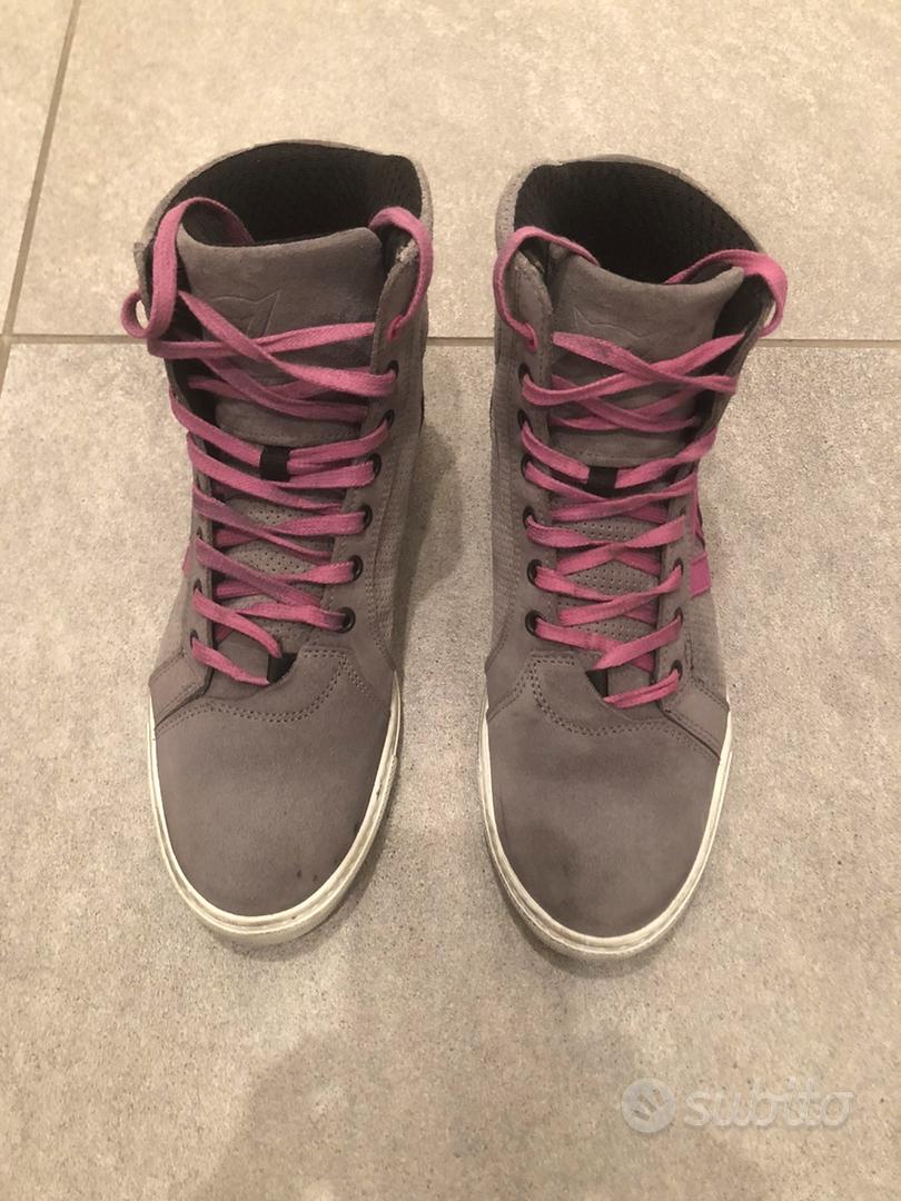 Scarpe moto da donna TCX Street Ace Lady Air grigie e rosa