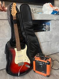 chitarra elettrica EKO+amolificatore EKO+custodia