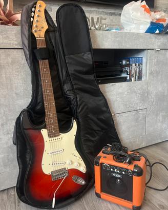 chitarra elettrica EKO+amolificatore EKO+custodia