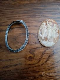 Cammeo anni '40/'50 con montatura in argento 