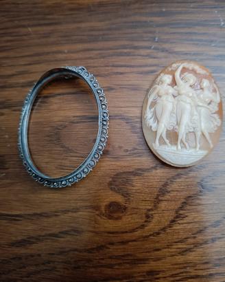 Cammeo anni '40/'50 con montatura in argento 