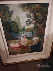 Dipinto antico su legno compensato 