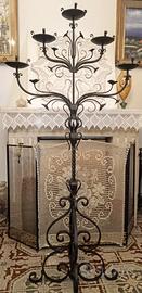 Copia antico porta candela in ferro forgiato