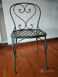 sedie fine ottocento in ferro battuto