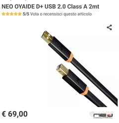 cavo usb hifi neo oyaide D+ come nuovo  			