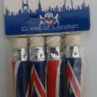 Matite I Love London con Union Jack, 2 confezioni