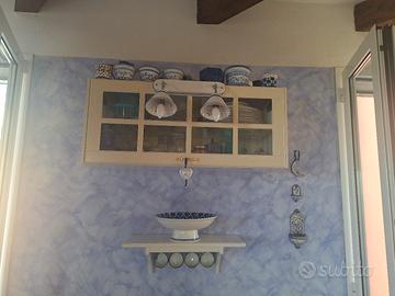 Pensile cucina IKEA a ribalta con vetro