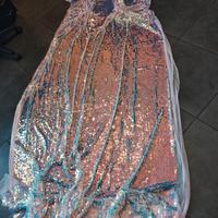 tessuto in paillettes Rosa dorato