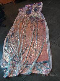 tessuto in paillettes Rosa dorato