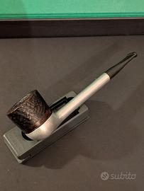 Pipa vintage Ronson England in metallo e radica