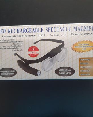 Occhiali ingranditori con luce a LED ricaricabile 