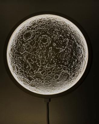 Scultura Luna Parete in Gesso - Rilievi illuminati