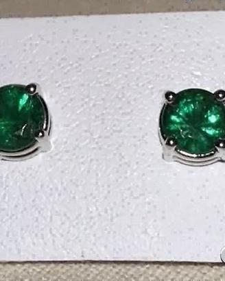 ORECCHINI ORO 18kt. CON SMERALDI NATURALI TONDI