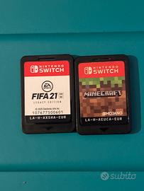 Minecraft e Fifa 21 giochi switch funzionanti