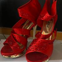 Sandali rossi con strass