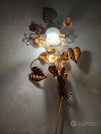 Lampada a muro stile Liberty ferro battuto 