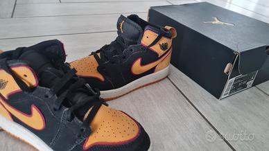 Jordan 1 Mid SE Nero Arancione  - Bambino TG. 32