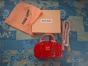 Borsa miu miu donne con tracolla pelle nappa rossa