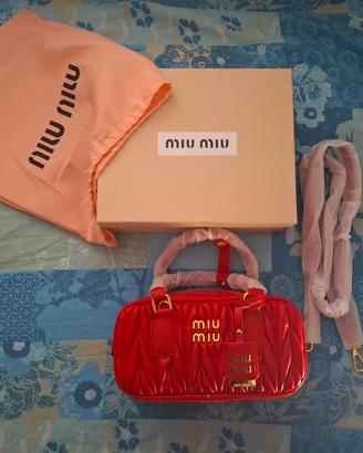 Borsa miu miu donne con tracolla pelle nappa rossa