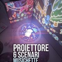 Proiettore rotante con musichette 6 scenari Nuovo