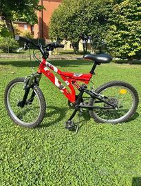 Bicicletta B'Twin 20 pollici bambina/o - Rosso/Ner