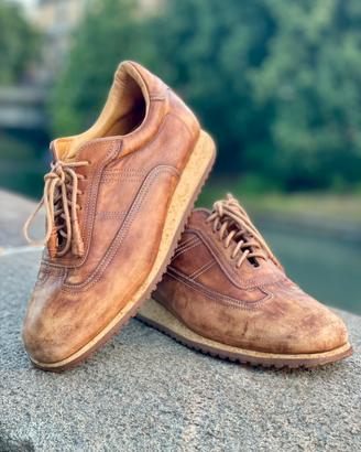 Santoni Club Sneakers vintage in pelle