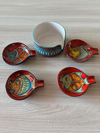 Set etnico con 4 ciotoline per aperitivo