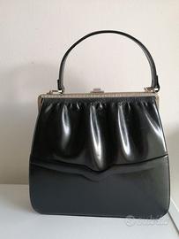 Borsa vintage anni 50/60 in pelle nera