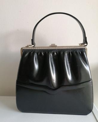 Borsa vintage anni 50/60 in pelle nera