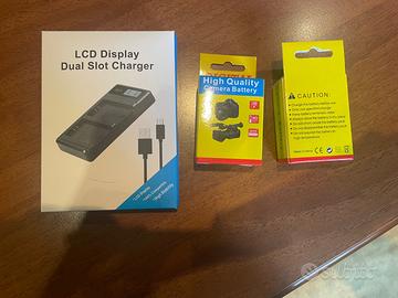 Batterie macchina fotografica +caricatore batterie