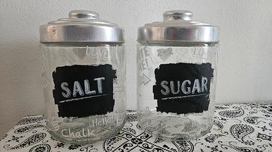 Coppia di Barattoli in Vetro Cerve "Lavagna"