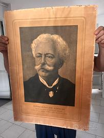Antica rara litografia di edmondo de amicis