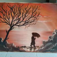 BELLINI QUADRO 50X70 UOMO CON OMBRELLO