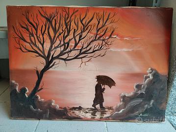 BELLINI QUADRO 50X70 UOMO CON OMBRELLO